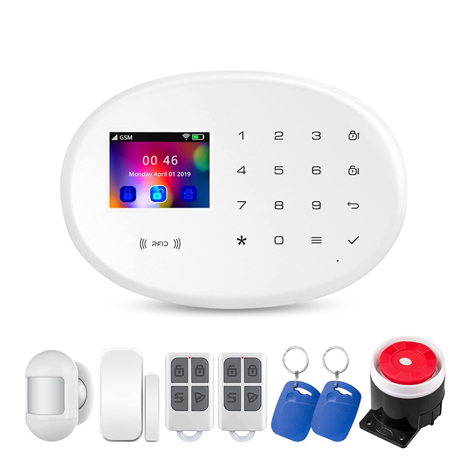 SXA Sistema De Alarma De Seguridad para El Hogar WiFi, Kit De Sistema De Alarma Antirrobo Inalámbrico DIY, Control Remoto De La Aplicación Tuya para La Oficina En El Hogar