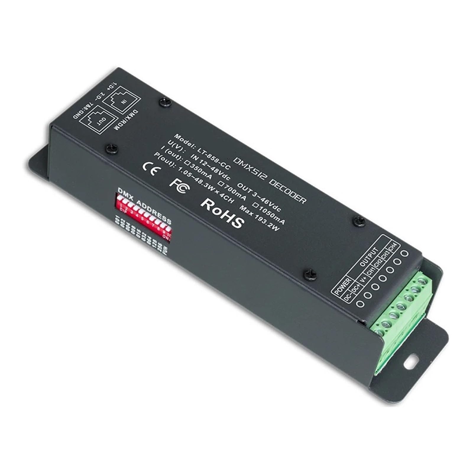 Regulador de 4 canales para corriente constante de 700mA en instalaciones de iluminación