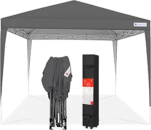 Best Choice Products 10x10ft Pop Up Canopy Outdoor Portable Folding Instant Lightweight Gazebo Shade Tent w/Adjustable Height, Wind Vent, Carrying Bag - Dark Gray