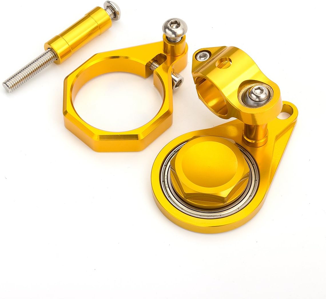 FXCNC Motorcycle CNC Steering Damper Stabilizer Buffer Control Bar with Mounting Bracket Kit Full Set Compatible with GSXR600 GSX-R600 GSX-R750 2006-2010