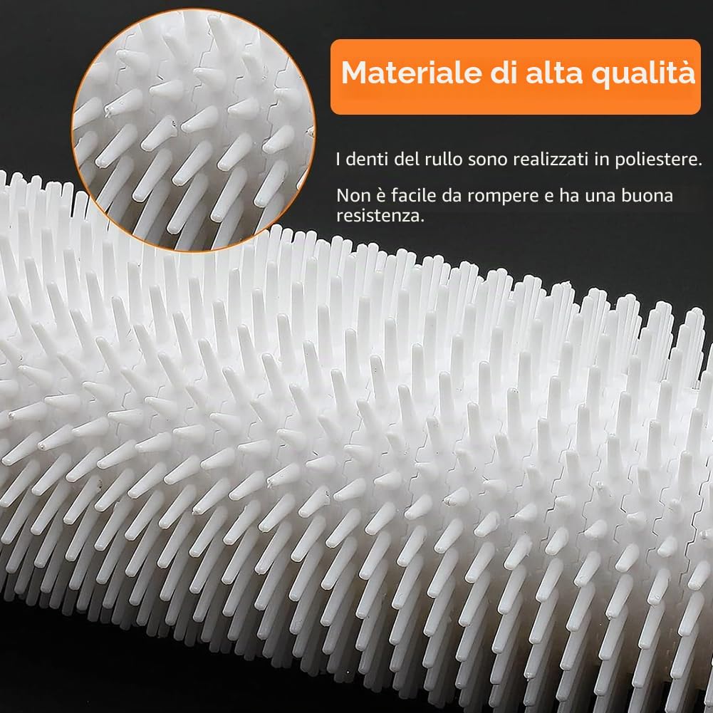 Rullo Frangibolle,Rullo Pavimento Adatto,Spazzola Pavimento da Parete in Cemento per l'antischiuma Durante la Costruzione di Cemento Autolivellante,Lunghezza 22 cm,Altezza Denti 11 mm