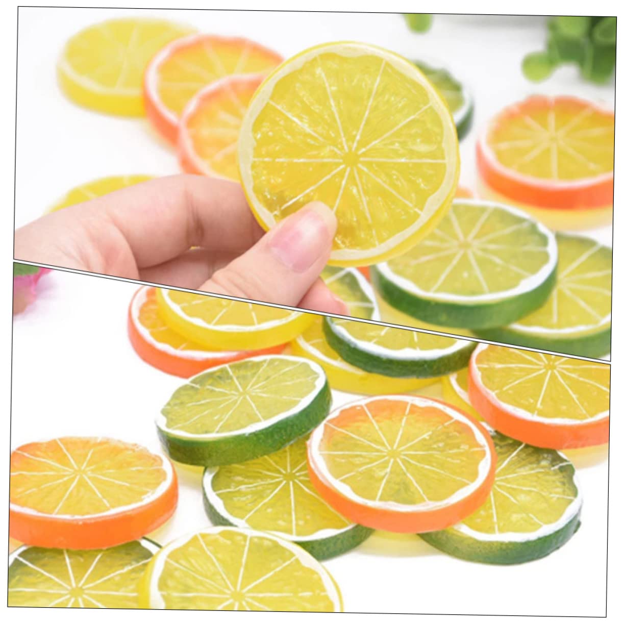 Alipis 96stücke Realistische Künstliche Zitronenscheiben Dekorative Fruchtmodelle Für Küche Partys Und Fotografie Lifelike Fake Slices Für Hochzeiten Und Wohnraumgestaltung