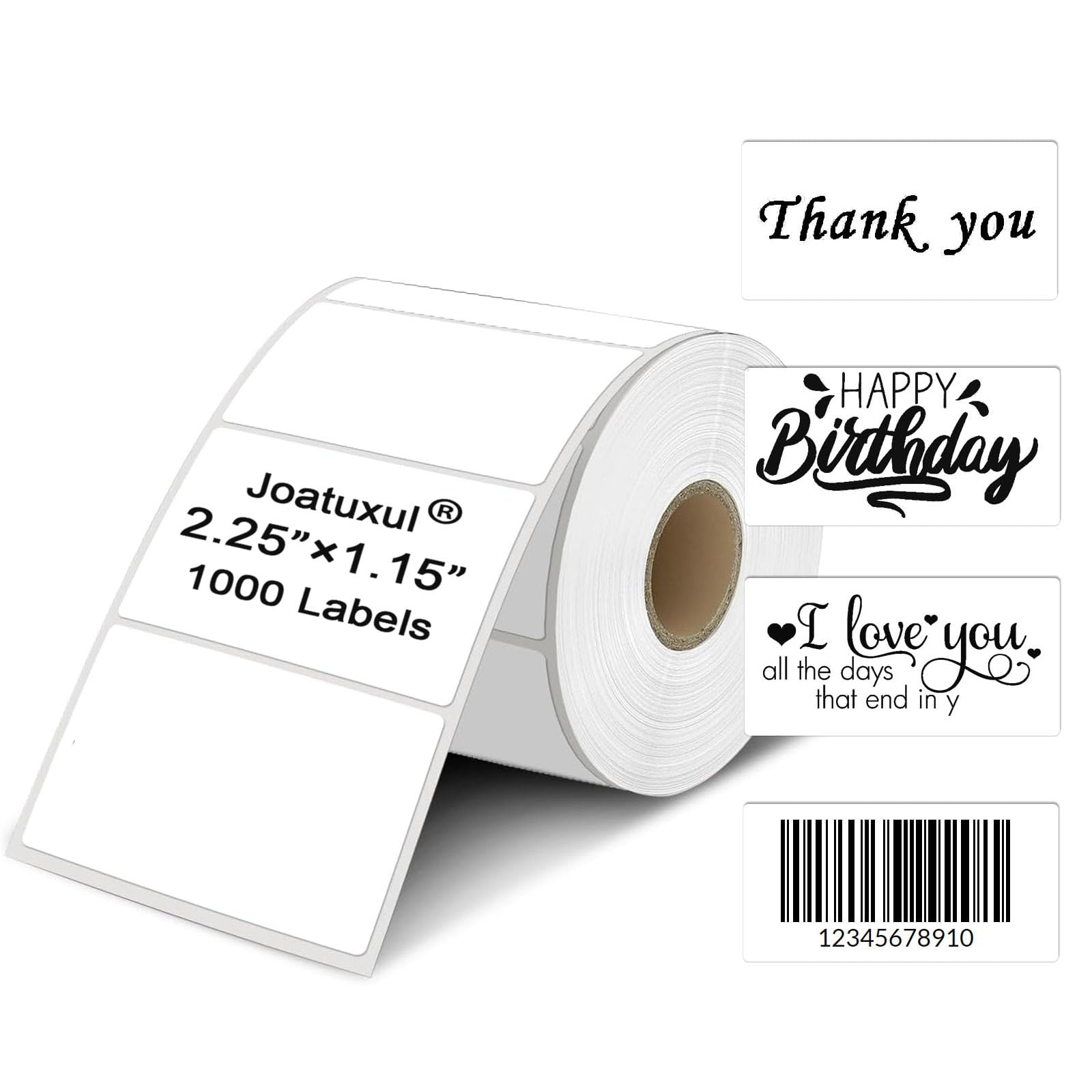 Joatuxul 2.25 x 1.25 White Direct Thermal Labels, Self-Adhesive Address Shipping Barcode Thermal Stickers,Thermal Printer Labels Compatible with Rollo