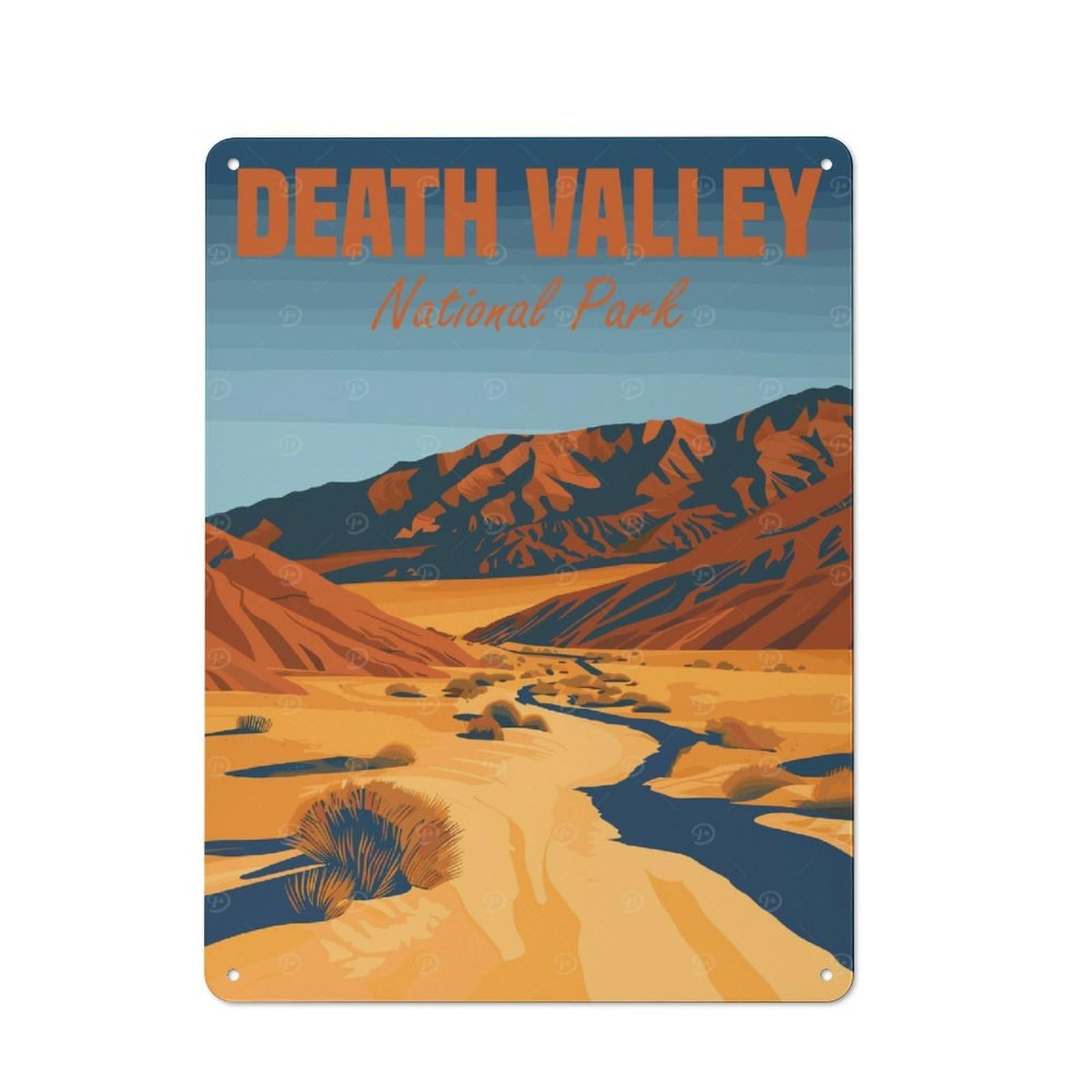 Junmoney Death Valley National Park Retro-Style Metal Wall Sign 40X30cm For Pub Or Café, A New Home Present For Hospitality Wall Decor Collectors