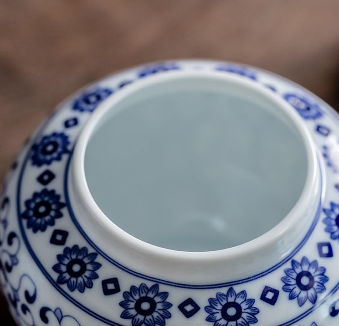 Amazon.co.jp: 家の装飾用の生姜瓶 丸い生姜瓶 青と白の磁器シリーズ