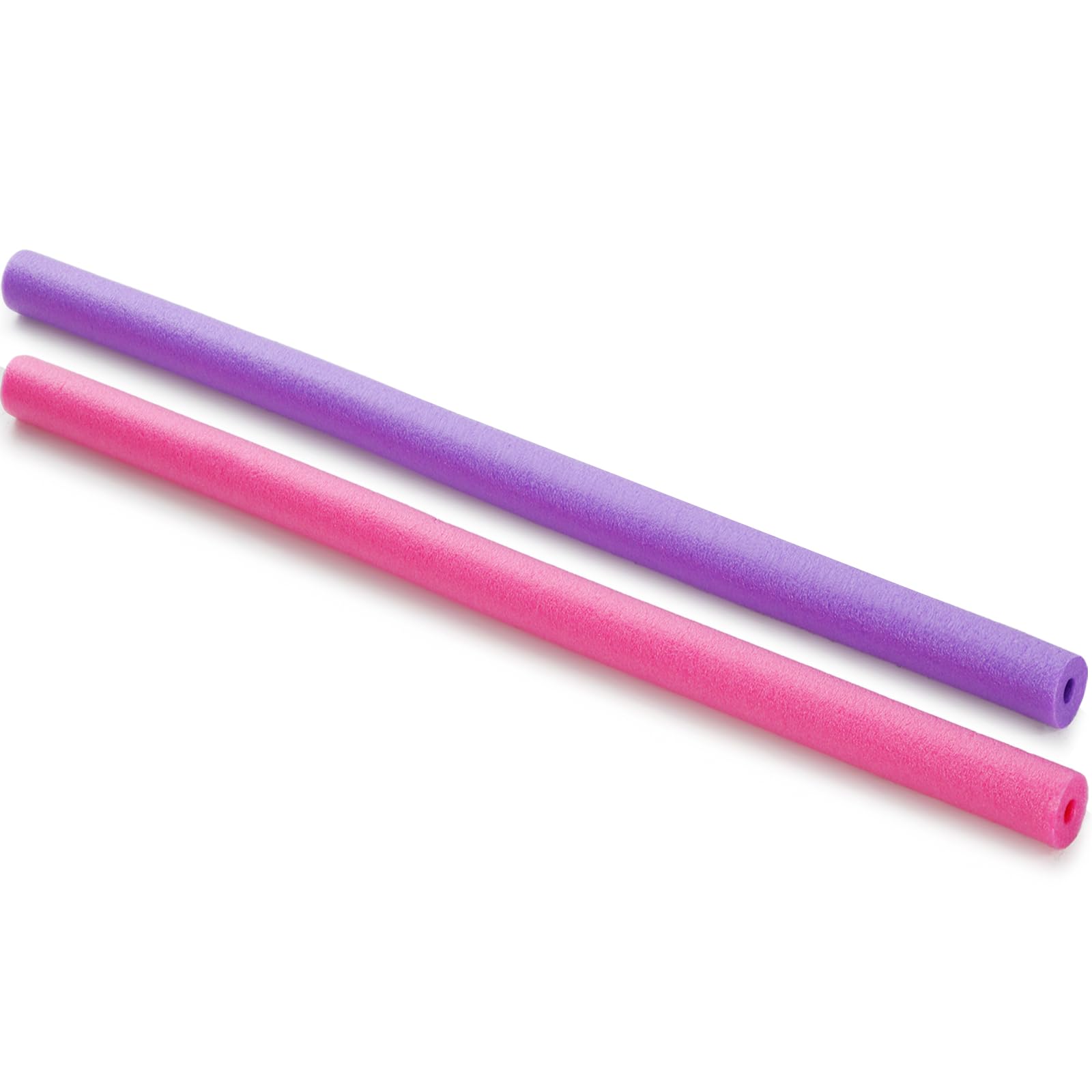 Photo 1 of Hollowfly 2 Pcs Pool Noodles Floating 1.6 x 40 Inches Small Pool Noodles Foam Tube Hollow Floating Training Device Swimming Craft Projects Padding Bumper(Pink and Purple)