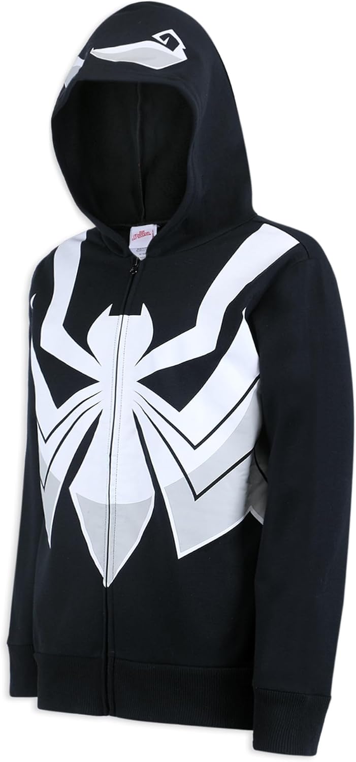 Marvel Venom Boys Zip Up Hooded Sweatshirt for Little Kids to Big Kids - Image 7