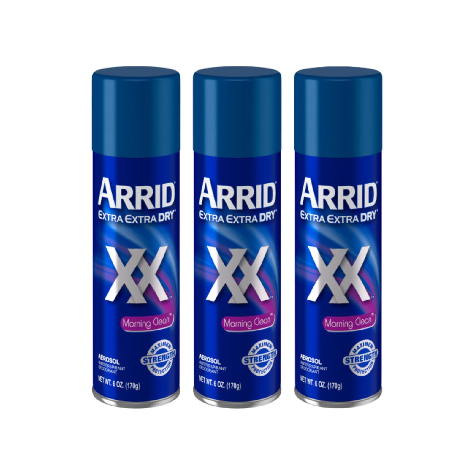 Arrid Deodorant 6oz Aerosol Extra Extra Dry Morning Clean 3 Pack