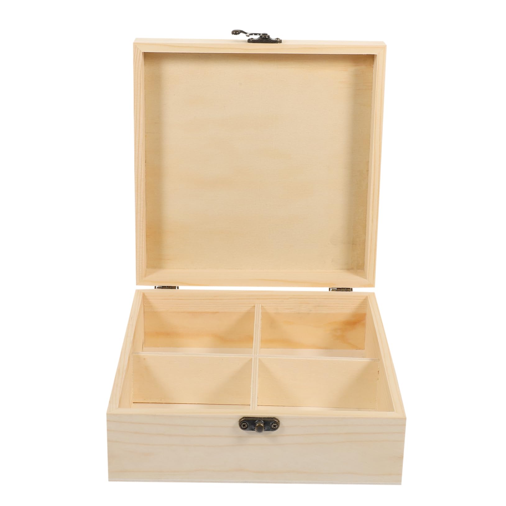 Cabilock Wooden Tea Bag Organizer Box Elegant Storage for Tea Coffee Bags Versatile Compartment Box for Home Cafe Restaurant