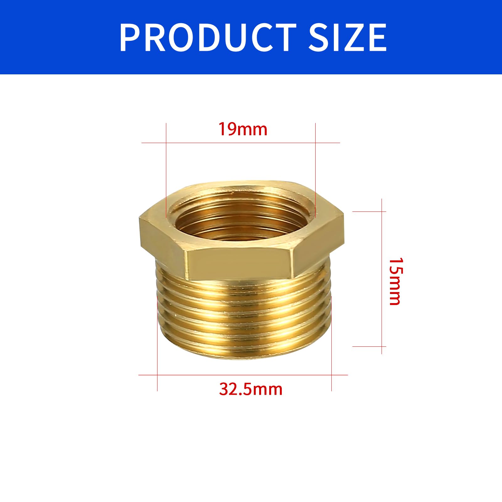 2x Messing Reduzierstück 1" Auf 3/4" - Adapter Für Wasserleitung