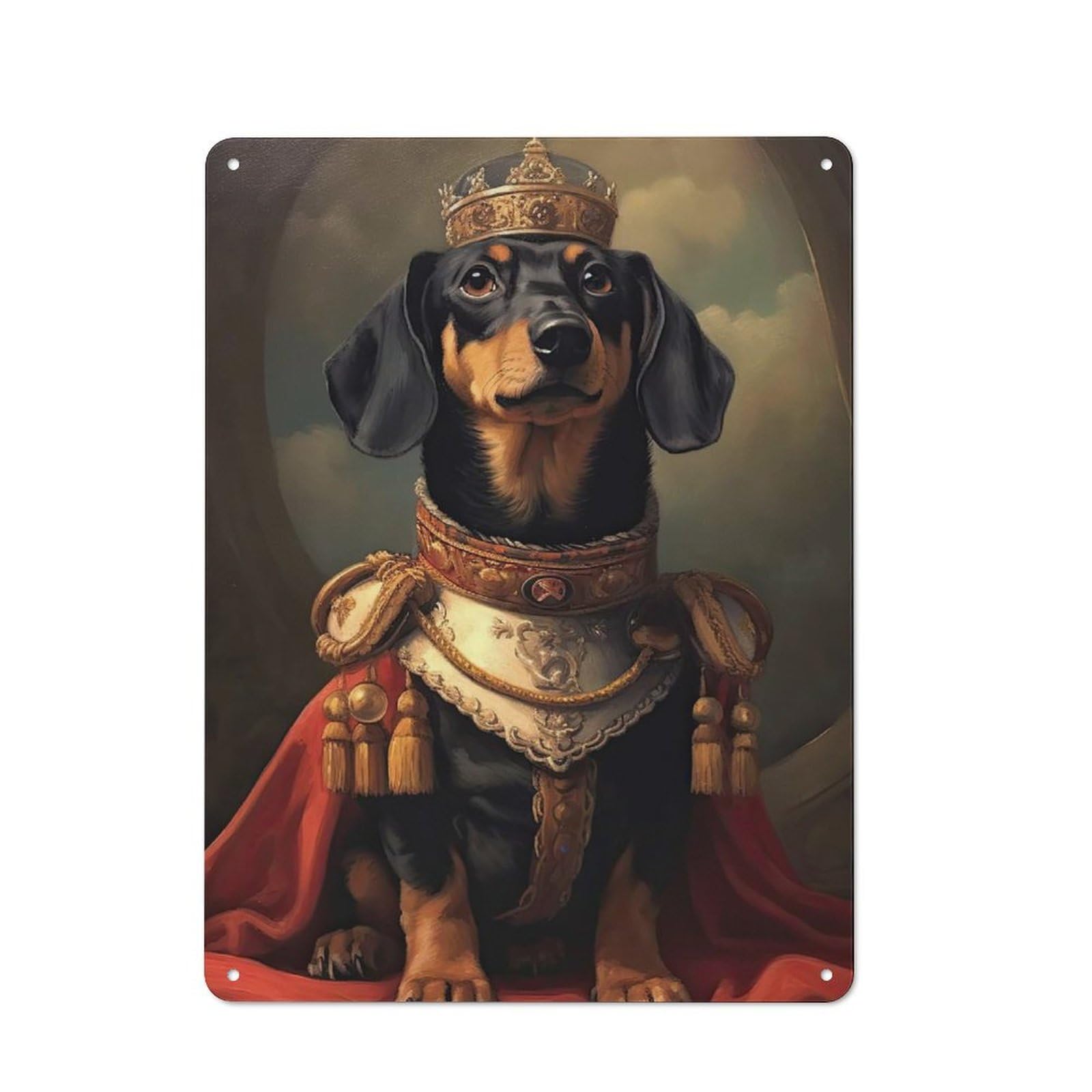 Junmoney Style-6 Dachshund The King Metal Gift Sign 40X30cm, Vintage Home Wall Decor For Home, Shop, Pub Or Studio Wall