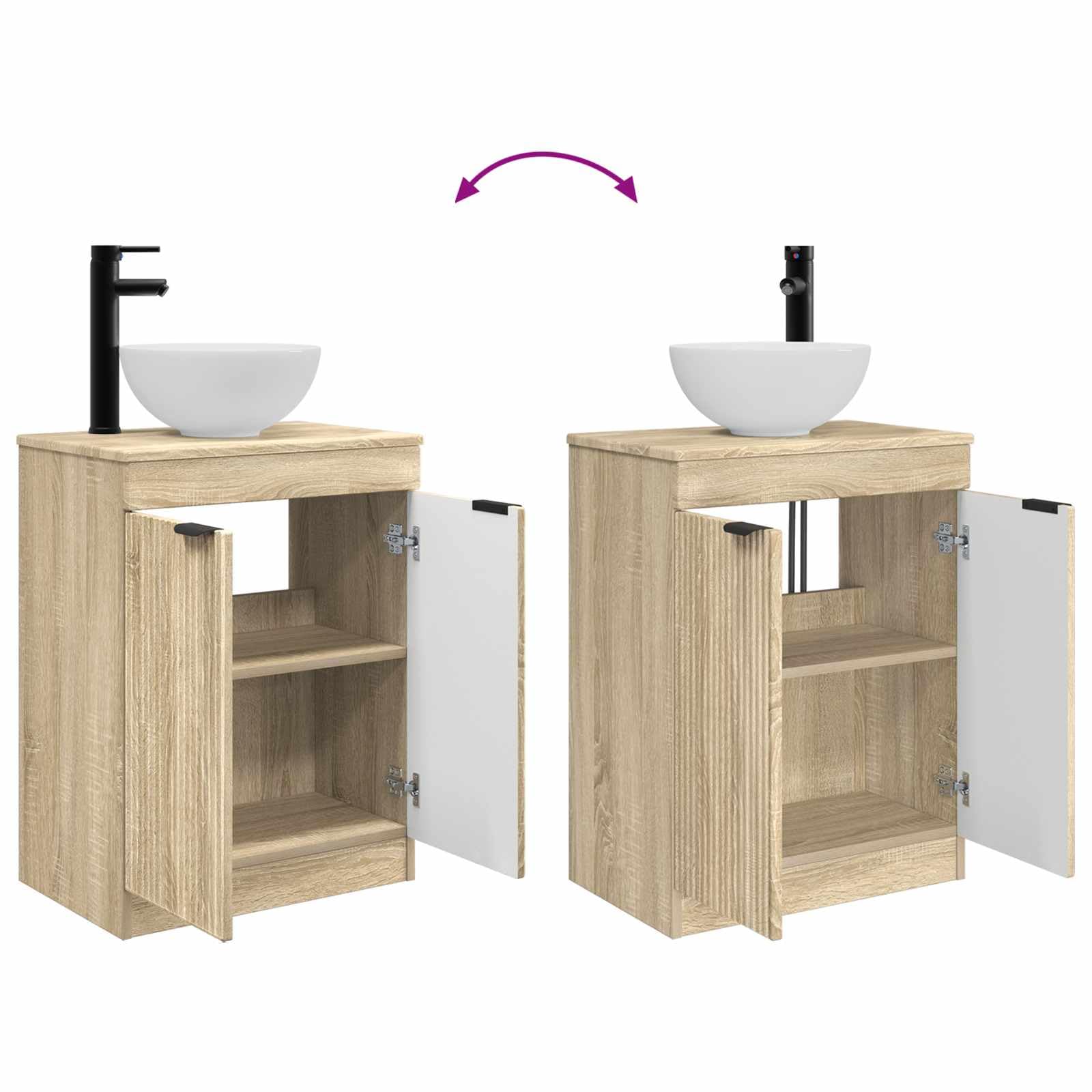 vidaXL Badkamermeubel met Wasbak Sonoma Eiken 54 x 35 x 83 cm