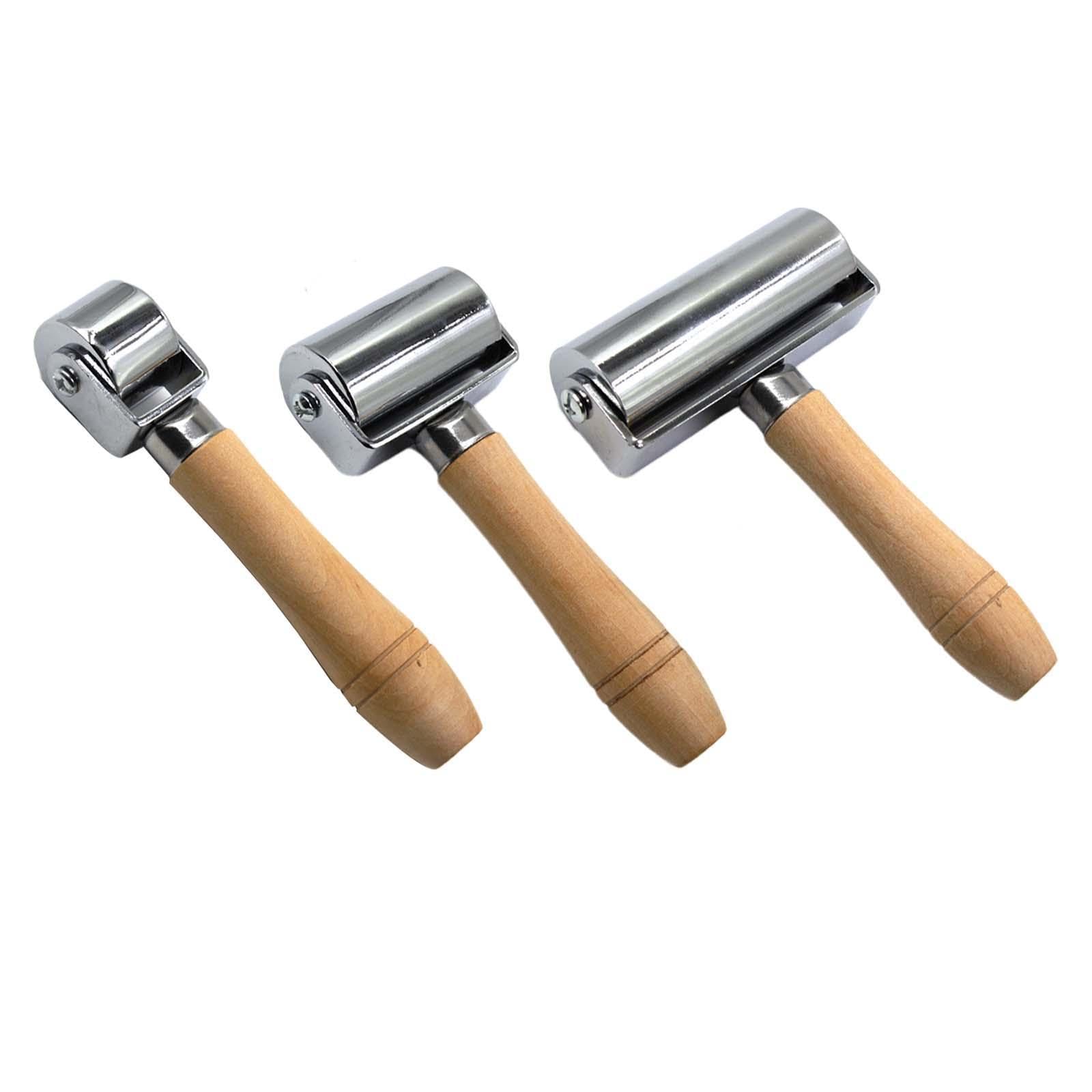 Leather Roller Wood Handle Leathercraft Leather Creaser Tool Laminating Tool 2.5cm-image-34