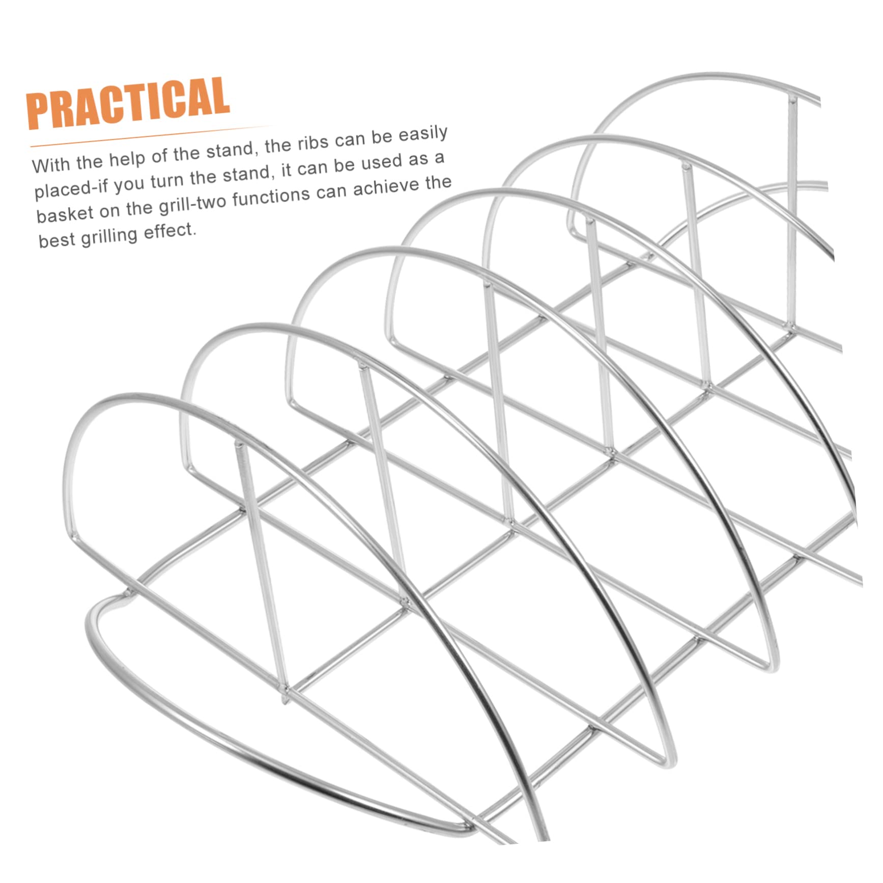 VICASKY 1 supporto a costine per grigliate, supporto per bistecca in metallo, per barbecue, accessorio portatile, perfetto per grigliare costole e carne, durevole e resistente al calore