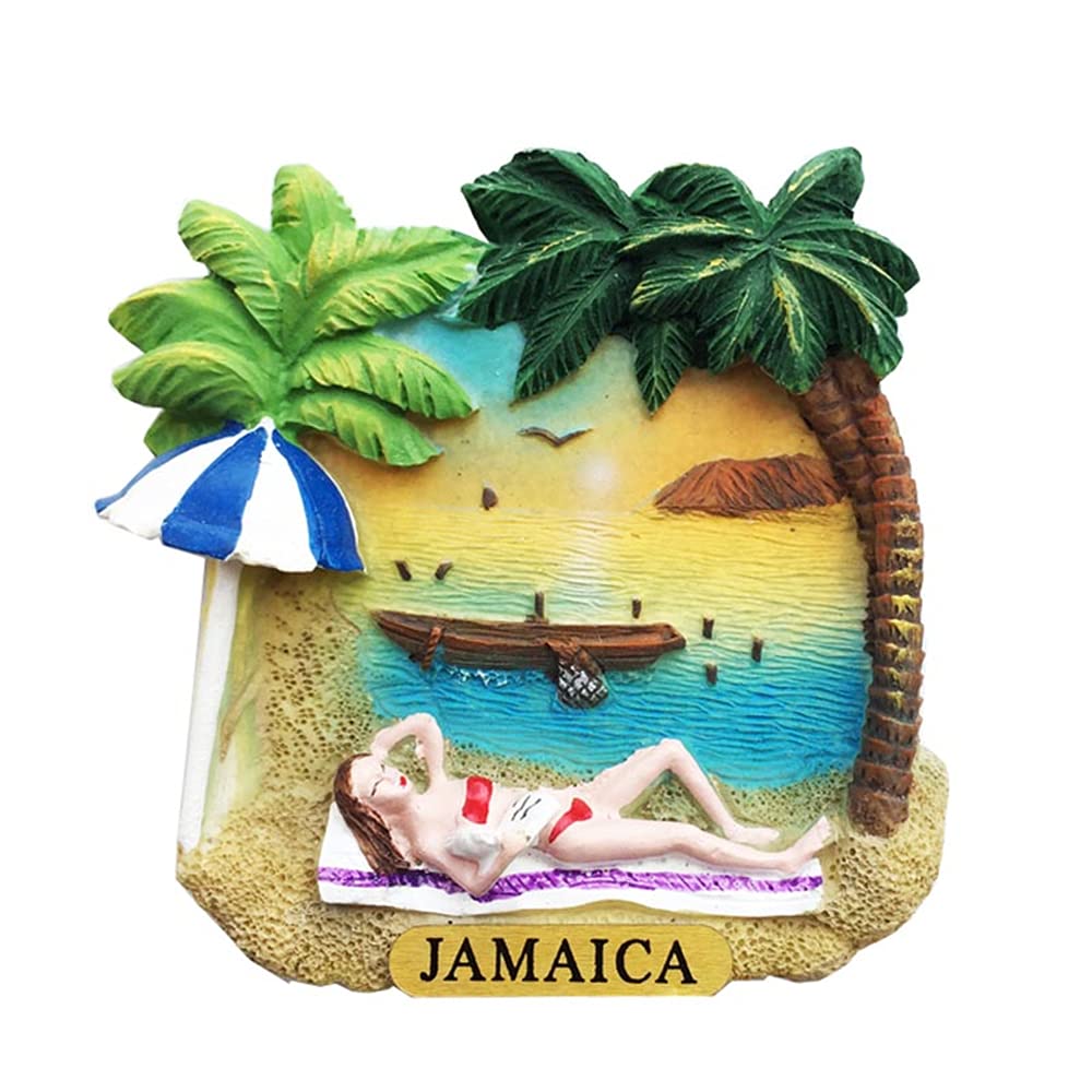 Bahamas - Magnete da frigorifero 3D con albero di cocco, idea regalo per souvenir, in resina fatta a mano, decorazione per casa e cucina, motivo: Bahamas