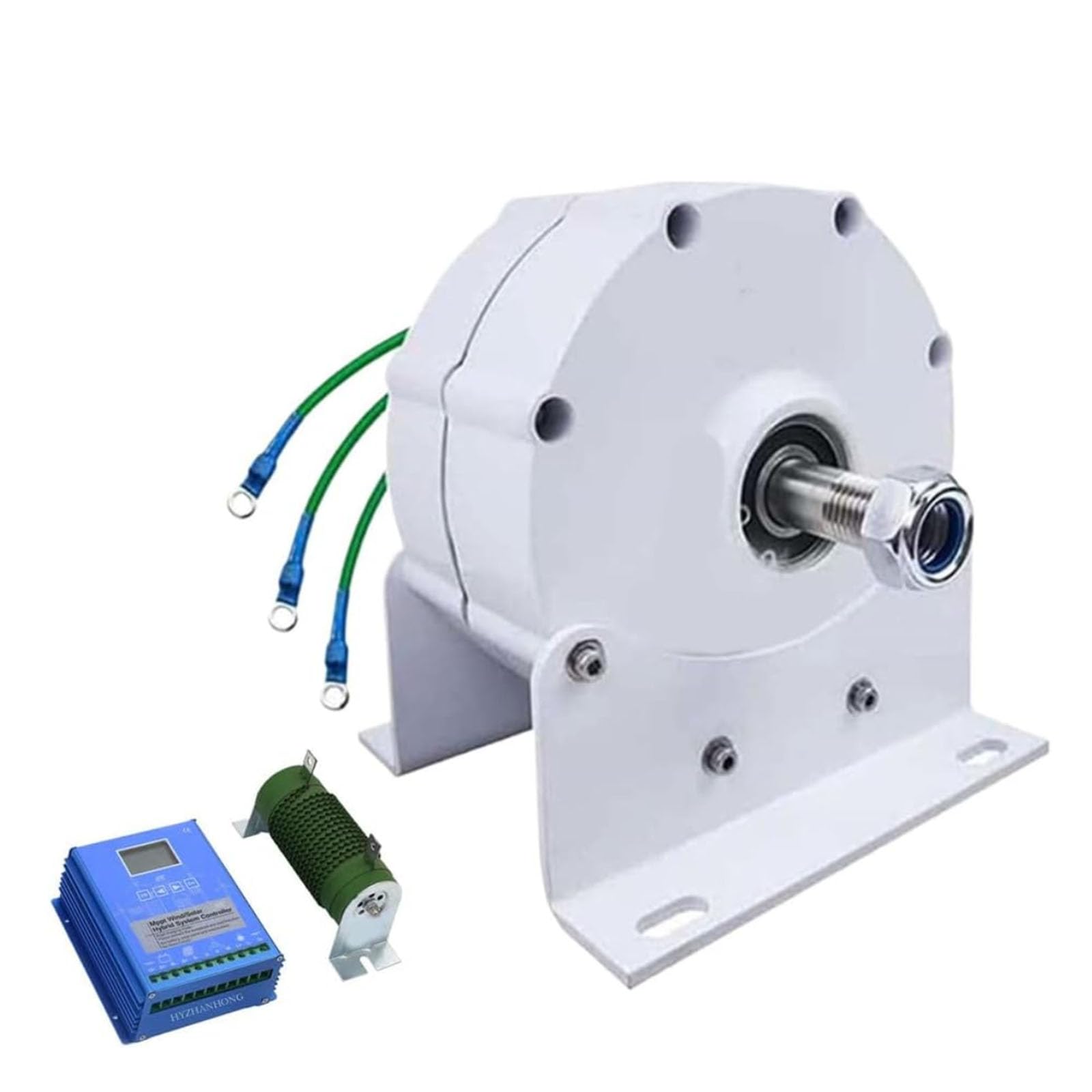 HYZHANHONG 10000W Low RPM 12V 24V 48V 220V 3 Phase Permanent Magnet Generator, Gearless Electric Motor with Base for Hydro Generators And Wind Turbines(White),48V,48v