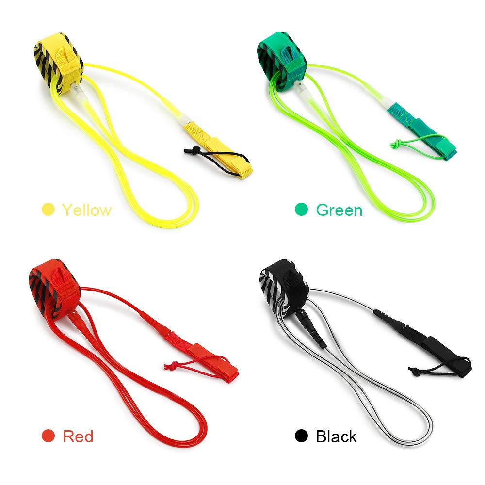 HUIOP Guinzaglio da Surf 6ft, Leash Surf Surf Leash Liscio in Acciaio Liscio Surf Surf Lope Paddleboard Leash 6FT / 8FT / 10FT