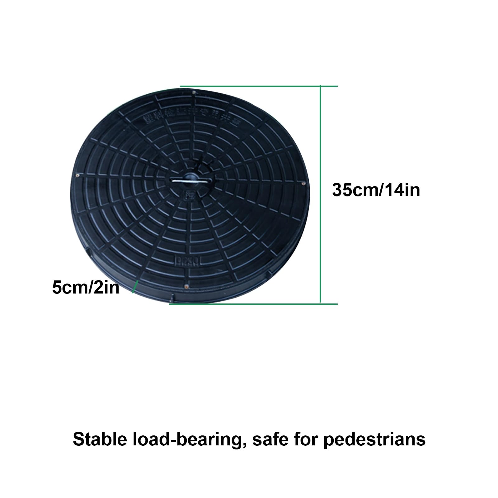 Arqueta y Elevadores para Fosas Sépticas con Asa, Arqueta Riego de PE con Base y Nervaduras de Refuerzo Traseras, para Patios, Entradas de Vehículos y Pavimentos.(35cm/14in)