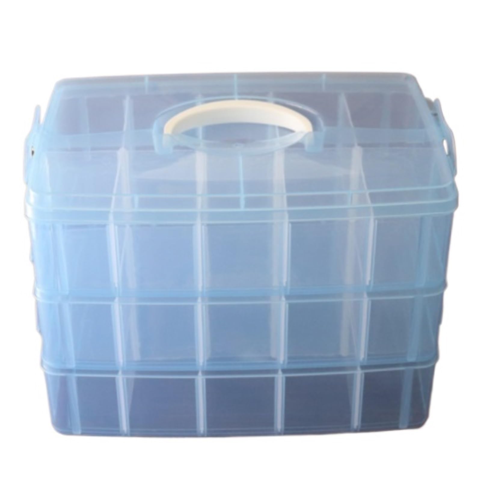 Porta Smalti Scatola Portaoggetti Impilabile for Cosmetici, Smalto Regolabile Valigetta Custodia(Blue)