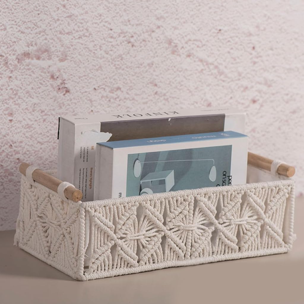 Handwoven Cotton Rope Baskets Small Decoration for Organizing and Storage