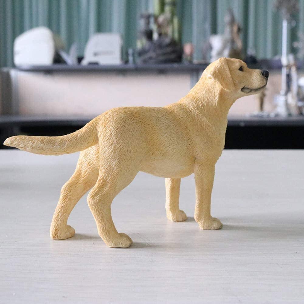 Figurka Ogrodowa,Stół barowy Figurka Dekoracja ogrodowa do rzeźby, Labrador Retriever Symulacja Model psa Samochód Rzemiosło żywiczne Dekoracja Żółty Pozycja stojąca Dekoracje ogrodowe Posąg