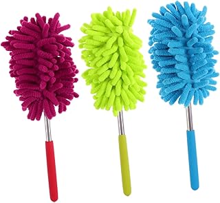 Zerodeko 3 Pçs Espanadores Para Limpeza De Carro Telescópico Removedor De Escova De Limpeza De Carro Destacável Microfibra Ferramenta De Limpeza Espanador De Carro Para Carro Lustre De