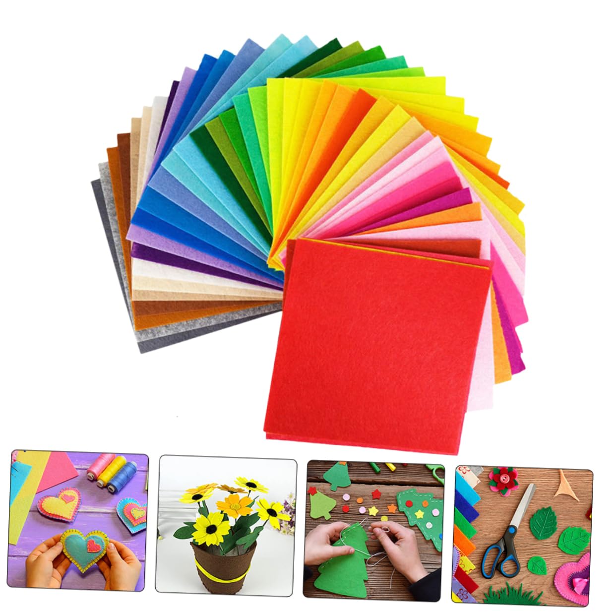Lurrose 2 Set Tessuto in Feltro Fai Da Te Materiale Artigianale Fai Da Te Materiale Fai Da Te Tessuto Trapuntato Quadrati Di Feltro Patchwork Non Tessuto Accessorio Fai Da Te 40 Pezzi * 2