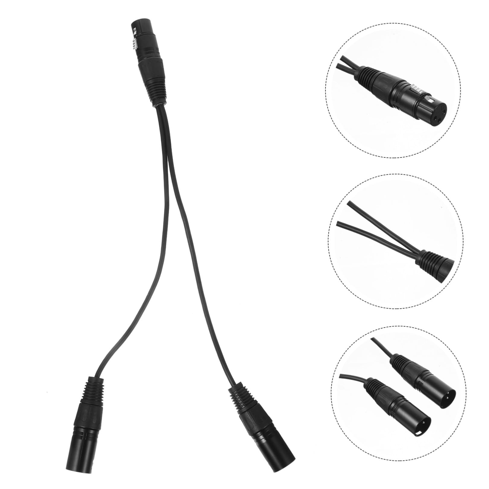 Tofficu 4 Stück Xlr Mikrofon Splitter Kabel Schwarzes Y Adapterkabel Xlr Weiblich für Professionelle Audioübertragung Heimstereo Anwendungen