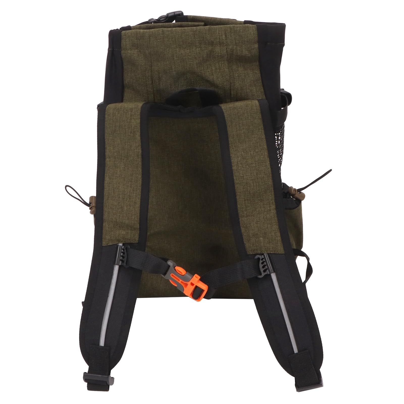Zaino per animali domestici Zaino da viaggio portatile per gatti in rete traspirante in nylon per viaggi in bicicletta all'aperto con striscia riflettente e design con fischietto (Verde erba)