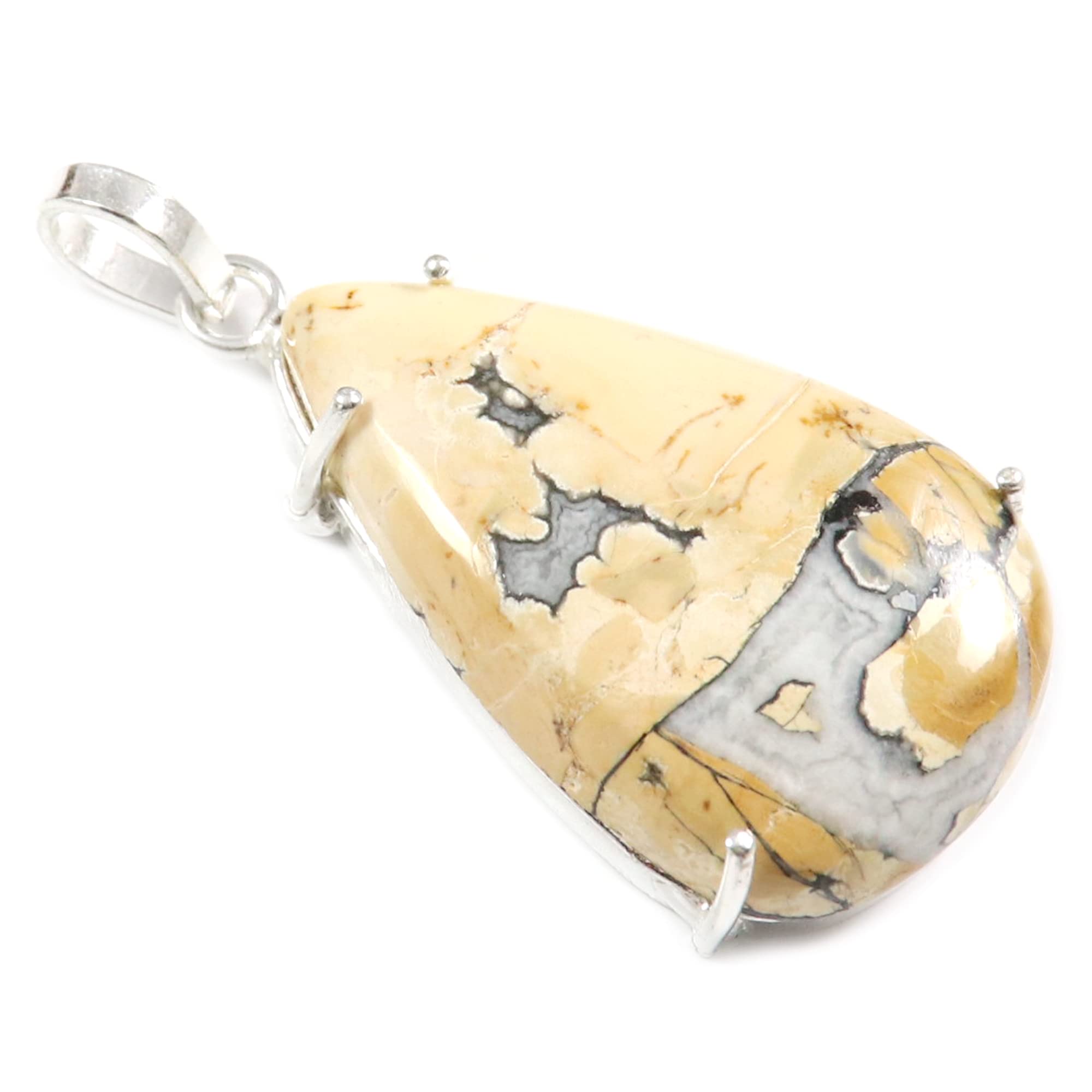 GenericGoyal Craft Maligano Jasper Natural Gemstone Silver Plated Pendant Jewelry GPCQ85