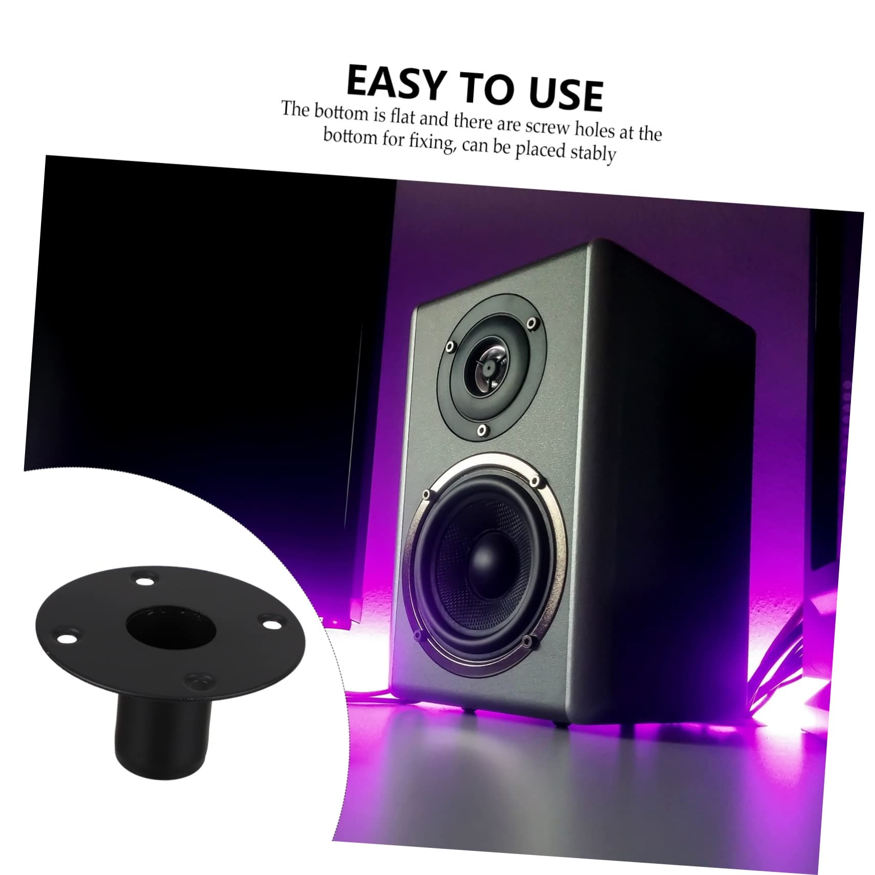 Soporte para Montaje En Altavoz De Hierro 4.25X4.25X2.36 Pulgadas con Tornillos para Fijación Estable Accesorio Profesional para Soportes De Altavoces De Estudio