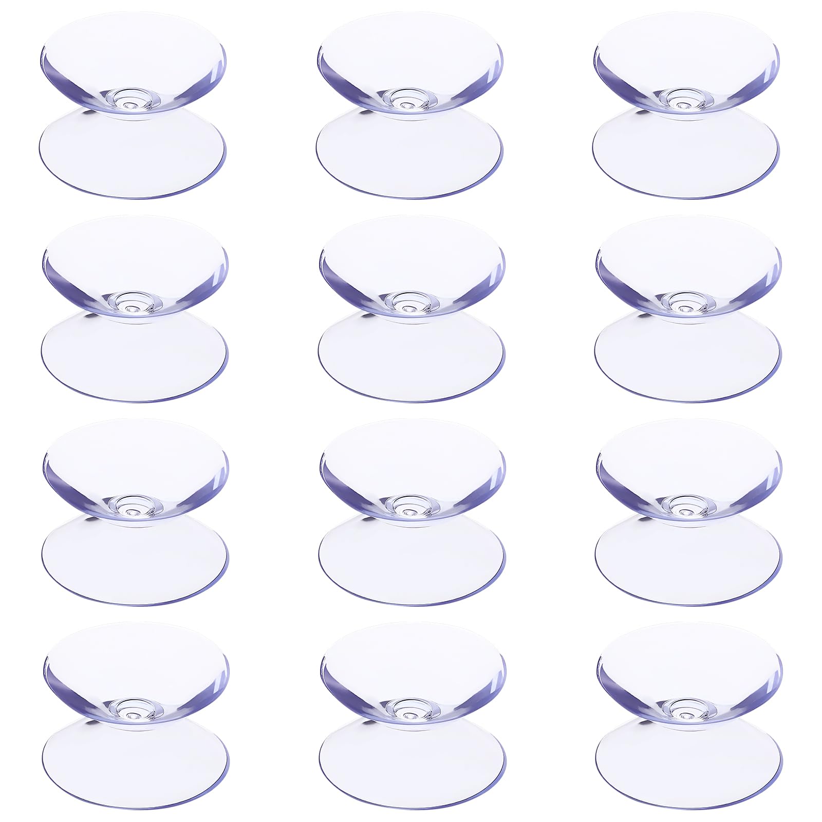 DOITOOL 12 Pcs 1 cm Double Sided Suction Cups for Glass Table Top Sucker Pads Window Hanger Suction Cup Sucker Hangers for Kitchen Office Bathroom