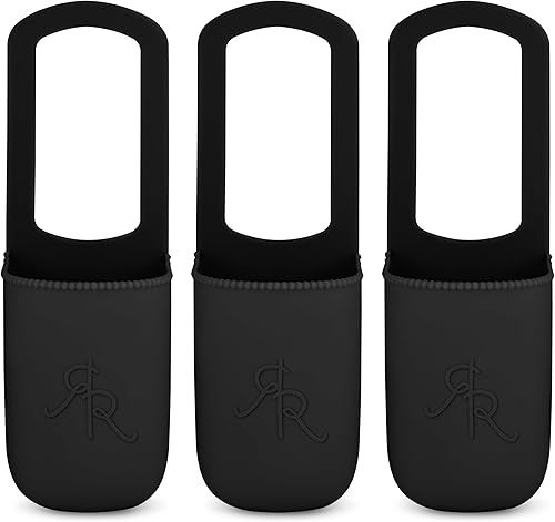 Ryan & Rose Cutie Holder - Portavasos universal para cochecito (color negro, paquete de 3)