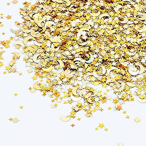 Gold Star and Moon Table Confetti Cover