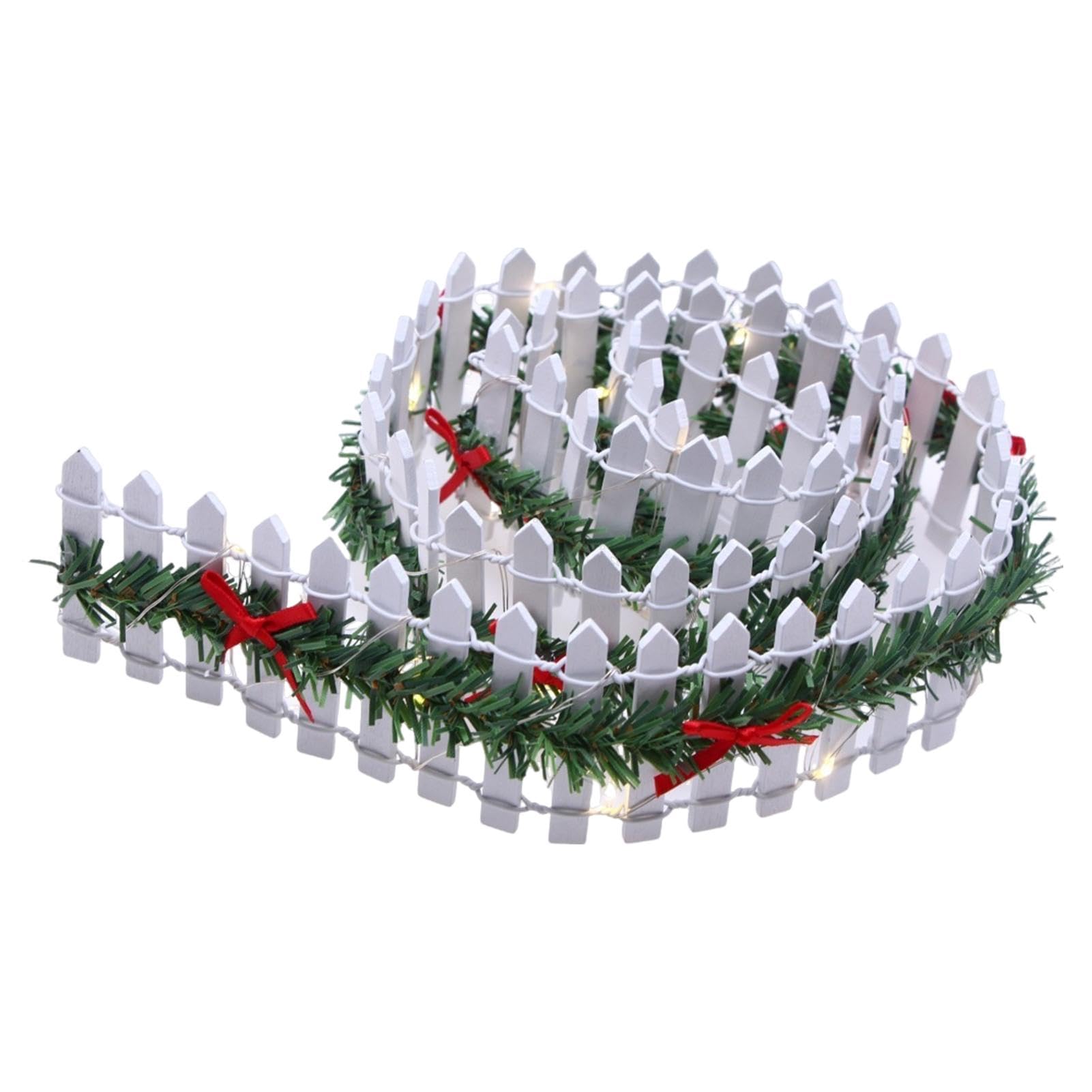 90cm Valla De Madera Pequeña Valla Para Arbol De Navidad M-ini Valla Jardin Madera Cercas Para Árboles De Navidad Con La Luz Del LED De Madera Decoraciones Jardíns De Hadas Bonsái