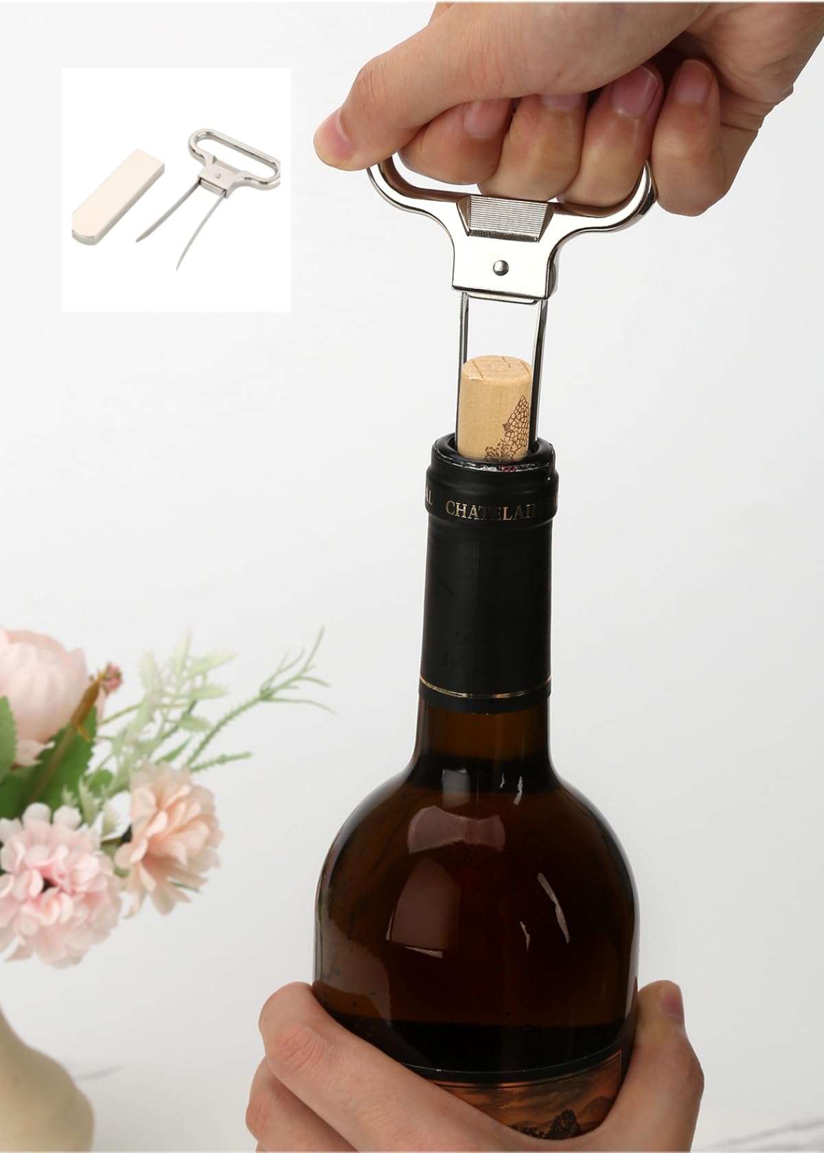 CZJZXZYQ Cork Puller - Stainless Steel - Wine Bottle Cork Opener