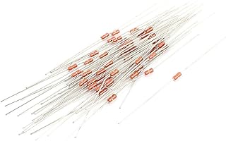 Aexit 50pcs MF58 Fixed Resistors 5K Ohm 3950B 5% Glass Encapsulated Resistor Single Resistors NTC Thermistors