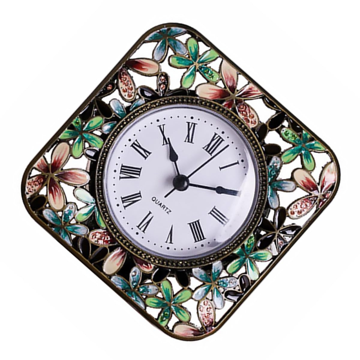 Reloj de escritorio de metal retro con acabados minimalistas premium