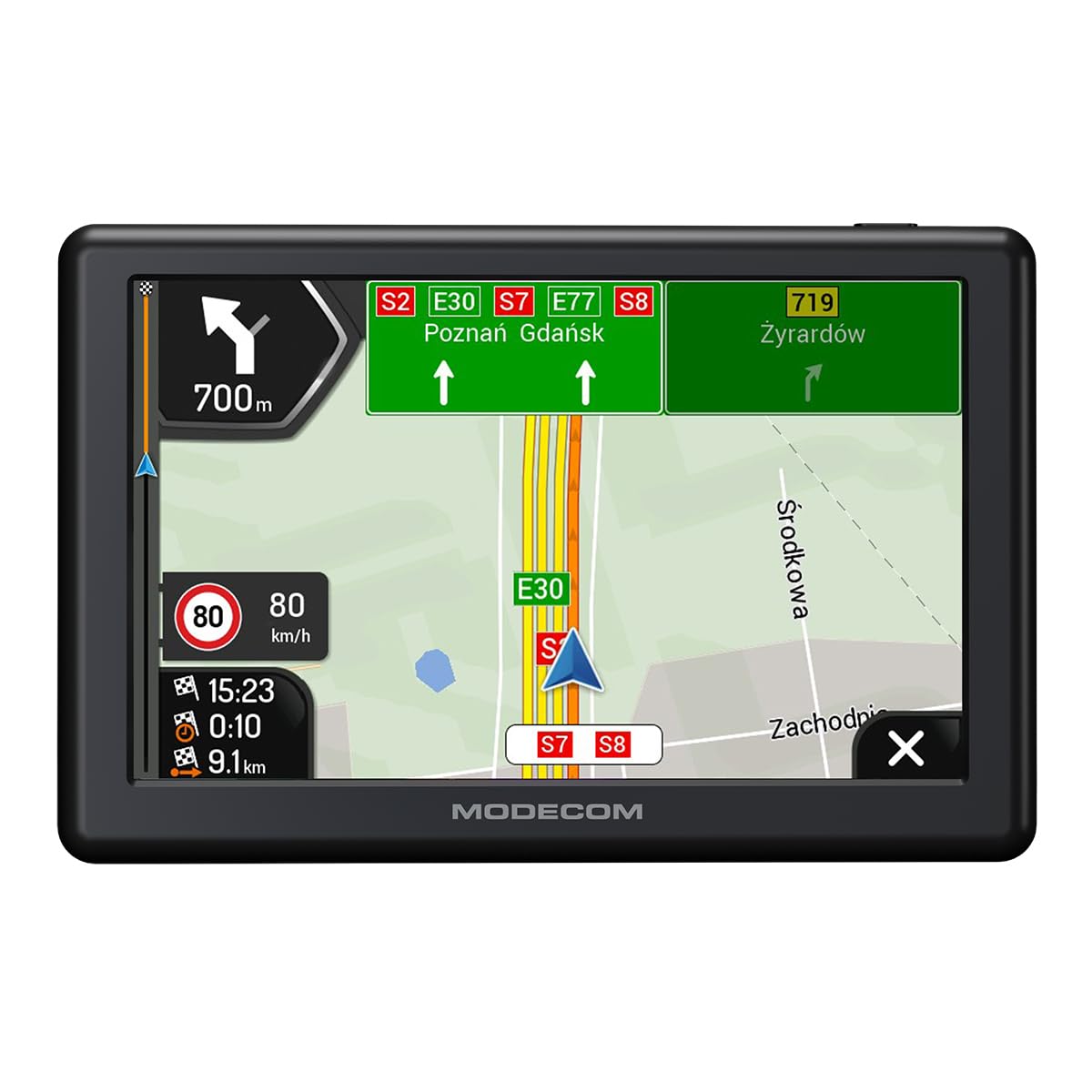 MODECOM Freeway CX 5.0 Navigationsgerät für PKW & LKW | 5 Zoll Display mit iGO Navigation Truck Europa Karten | Schneller Prozessor | Fahrspurassistent & Tempolimit