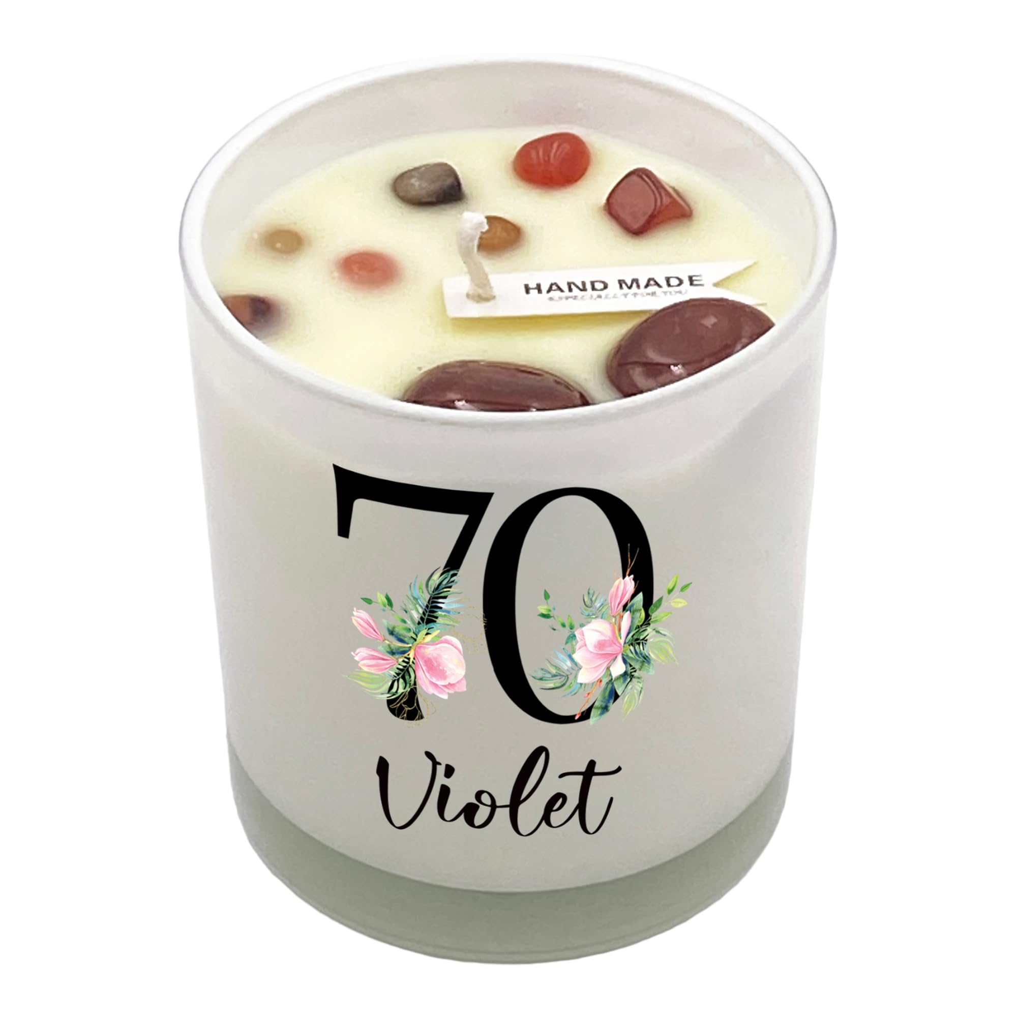 Personalised Gift for 70th Birthday Candle Boxed Floral Variety of Fragrances (Paris Garden)