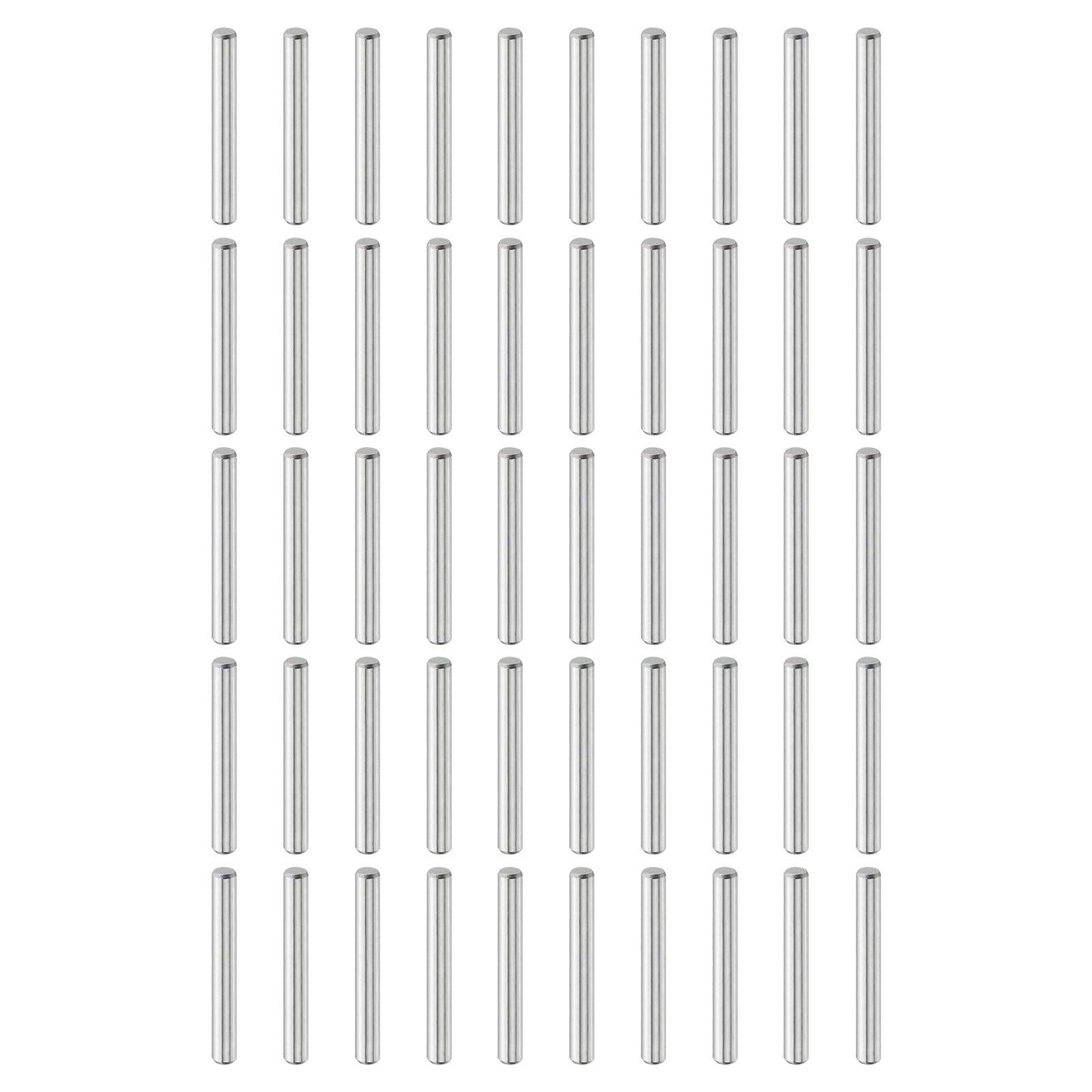 sourcing map 50Pcs 5mm x 40mm Dowel Pins, 304 Stainless Steel Cylindrical Shelves Support Pegs Locating Pin Shelf Fasten Elements for Bookshelf Cabinet Furniture Component (GB119), Silver
