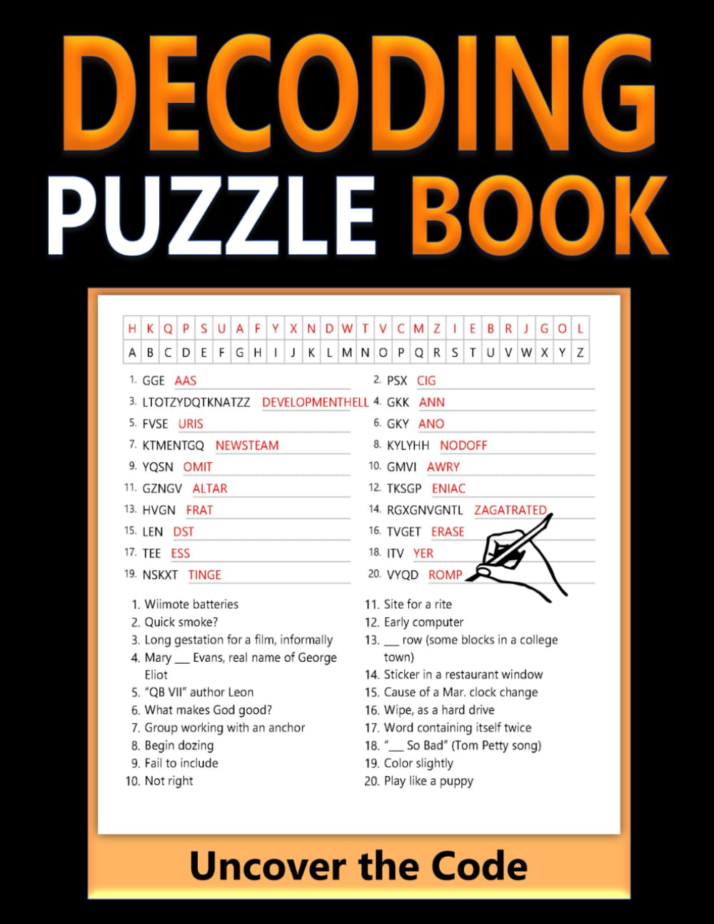 Decoding Puzzle Book: Solve the Codes, Find the Words!,Puzzle and Solution.