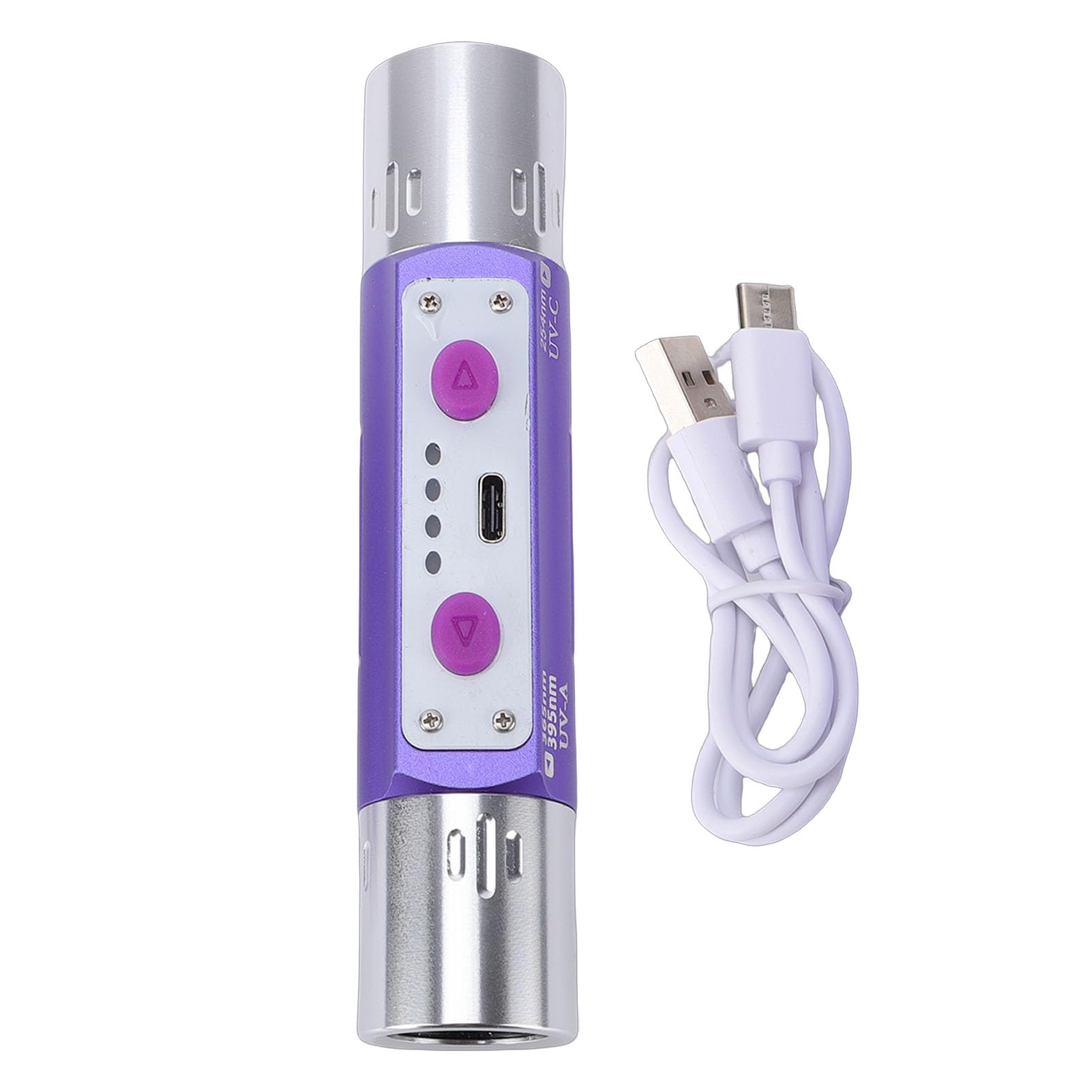 Denash Torcia Luce Viola, Batteria 2000mAh, 3 Lunghezze D'onda, per Uso | Rilevamento fluorescente, lega di alluminio portatile, autonomia di 3,5 ore