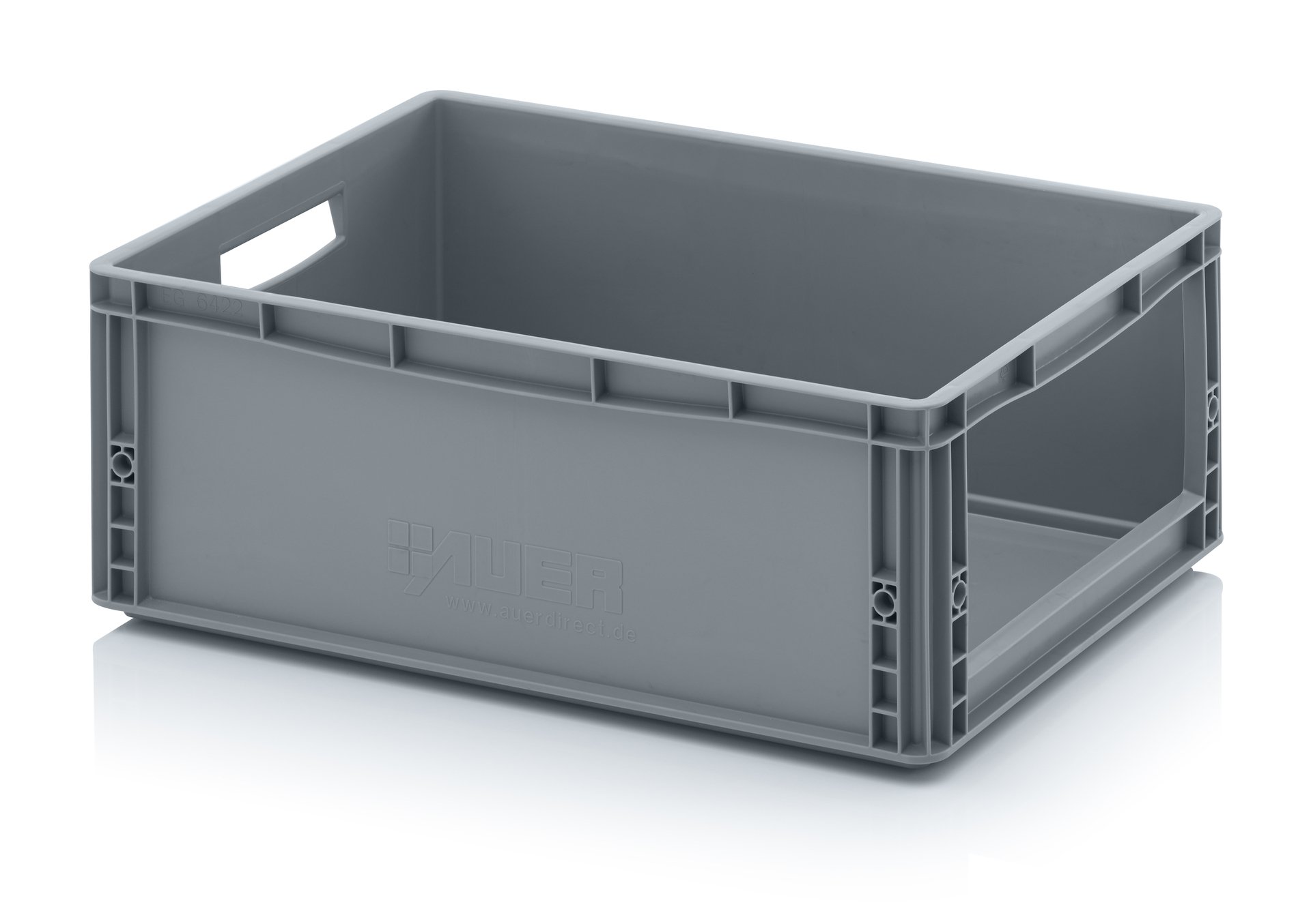 2x Auer Euro Sichtlagerkasten 60 x 40 x 22 cm inkl. gratis Zollstock * Eurobehälter mit Fenster, 2er Set