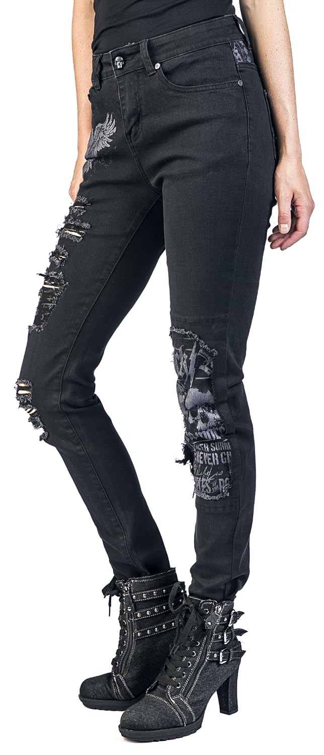 Rock Rebel by EMP Damen Jeans mit Prints und Rissen