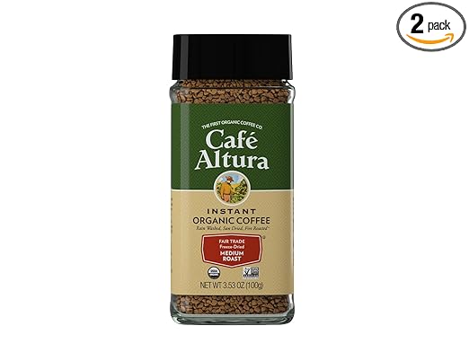 Cafe Altura Freeze Dried Instant Organic Coffee Original, 7.06 Oz (Pack Of 2)