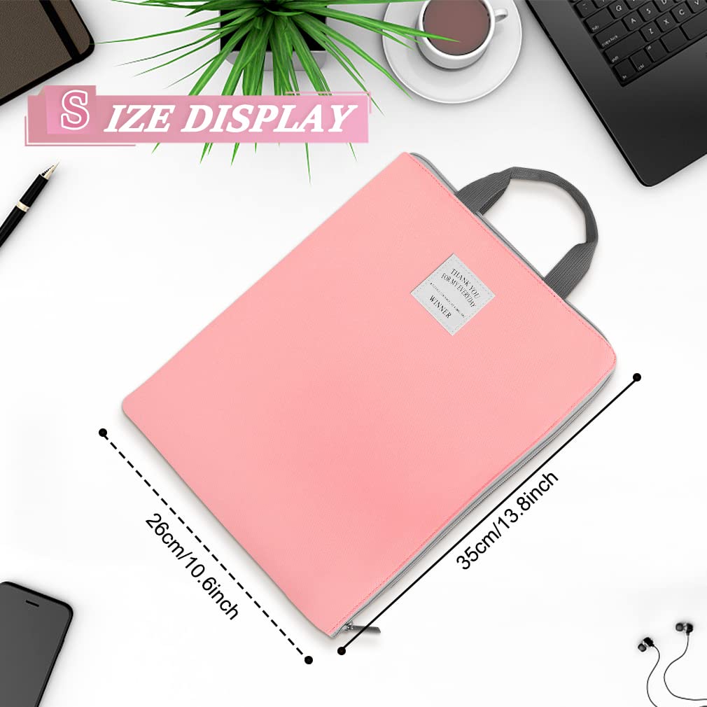 iSuperb® Organiseur de documents A4 avec support pour iPad, sac étanche et spacieux pour homme et femme (rose)