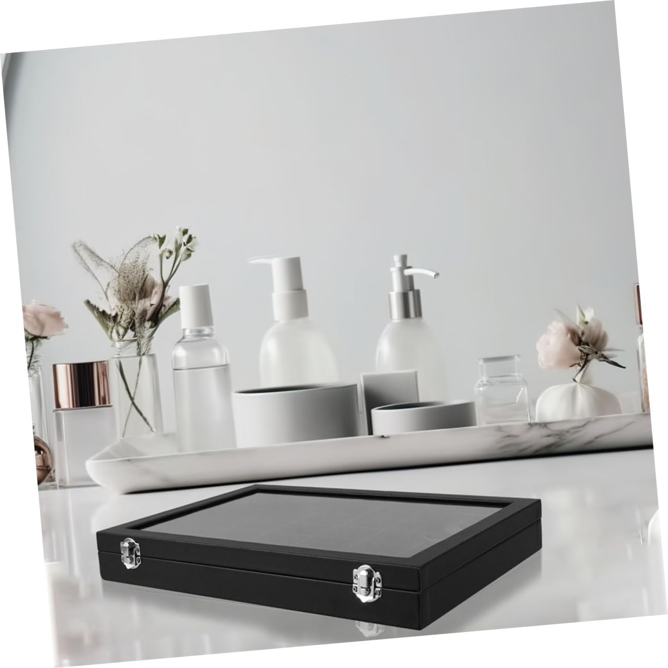 Cabilock 2pcs Rock Collection Box Boys and Girls Collectibles Display Case Storage Organizer Lid for Home Decor