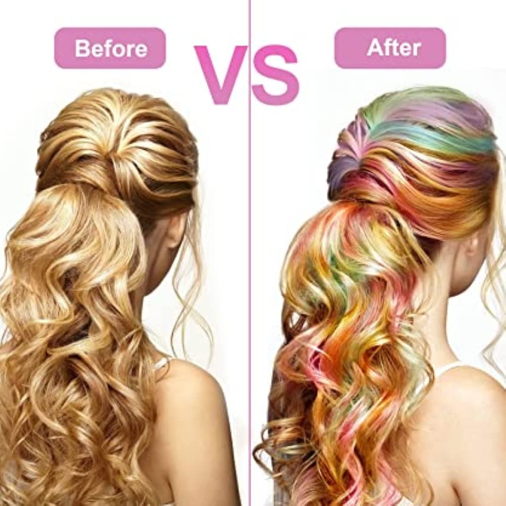 12 Color Hair Chalk for kids & adult Makeup Kit New Hair Chalk Comb Temporary Washable Hair Color Dye for Kids Birthday Halloween Christmas Gifts Toys for Girls Kids Age 6 7 8 9 10 11 12 Year Old 3