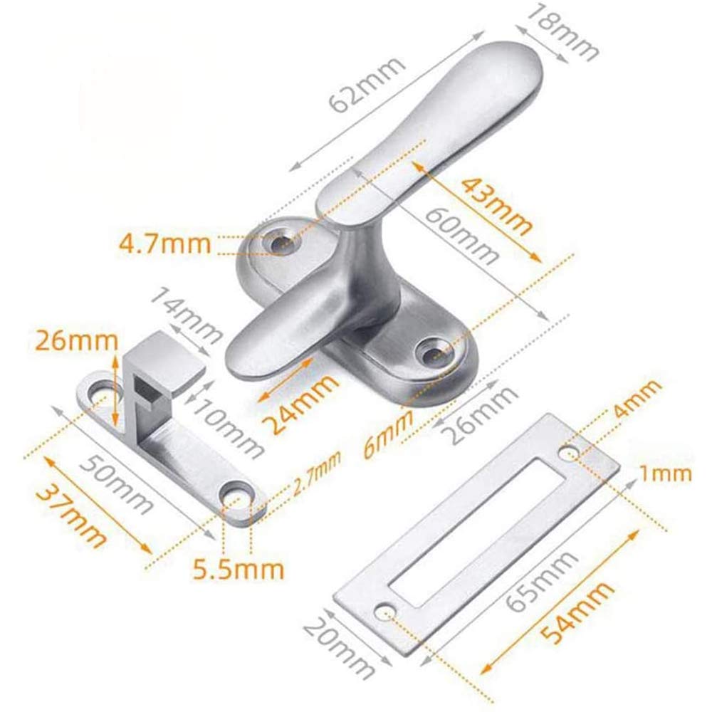 GONGCI Door Lock Bolts,Bolt Lock,Latches Bolts High and Low Pin Latch -Theft Door Latch Door Bolt Door Lock